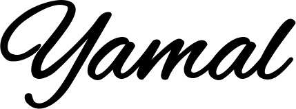 Vorschau des Bootsnamens "Yamal" als Schriftzug für "Bootsbeschriftung Klassisch 35"