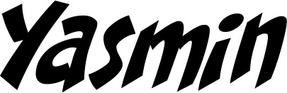 Vorschau des Bootsnamens "Yasmin" als Schriftzug für "Bootsbeschriftung Klassisch 31"