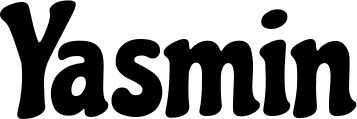 Vorschau des Bootsnamens "Yasmin" als Schriftzug für "Bootsbeschriftung Klassisch 53"