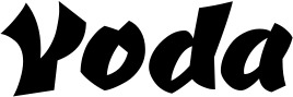 Vorschau des Bootsnamens "Yoda" als Schriftzug für "Bootsbeschriftung Neu 39"
