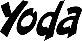 Vorschau des Bootsnamens "Yoda" als Schriftzug für "Bootsbeschriftung Klassisch 31"