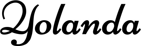 Vorschau des Bootsnamens "Yolanda" als Schriftzug für "Bootsbeschriftung Klassisch 84"