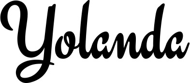 Vorschau des Bootsnamens "Yolanda" als Schriftzug für "Bootsbeschriftung Klassisch 63"