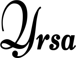 Vorschau des Bootsnamens "Yrsa" als Schriftzug für "Bootsbeschriftung Klassisch 76"