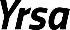 Vorschau des Bootsnamens "Yrsa" als Schriftzug für "Bootsbeschriftung Kursiv 14"