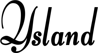 Vorschau des Bootsnamens "Ysland" als Schriftzug für "Style Klassisch 76"