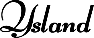 Vorschau des Bootsnamens "Ysland" als Schriftzug für "Bootsbeschriftung Klassisch 76-A"
