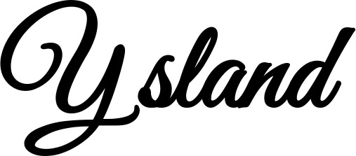 Vorschau des Bootsnamens "Ysland" als Schriftzug für "Bootsbeschriftung Klassisch 68"