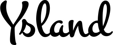 Vorschau des Bootsnamens "Ysland" als Schriftzug für "Bootsbeschriftung Klassisch 81"