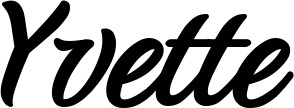 Vorschau des Bootsnamens "Yvette" als Schriftzug für "Bootsbeschriftung Klassisch 48"