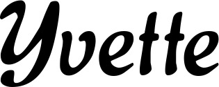 Vorschau des Bootsnamens "Yvette" als Schriftzug für "Bootsbeschriftung Klassisch 15"
