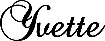 Vorschau des Bootsnamens "Yvette" als Schriftzug für "Bootsbeschriftung Klassisch 02-A"