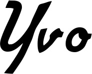 Vorschau des Bootsnamens "Yvo" als Schriftzug für "Bootsbeschriftung Klassisch 66"