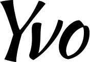 Vorschau des Bootsnamens "Yvo" als Schriftzug für "Bootsbeschriftung Klassisch 73"