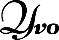 Vorschau des Bootsnamens "Yvo" als Schriftzug für "Bootsbeschriftung Klassisch 76-A"