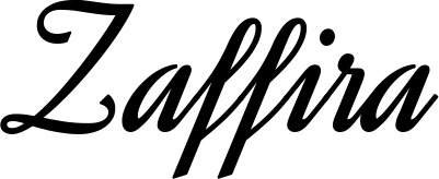 Vorschau des Bootsnamens "Zaffira" als Schriftzug für "Bootsbeschriftung Klassisch 44"