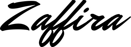 Vorschau des Bootsnamens "Zaffira" als Schriftzug für "Style Klassisch 82"