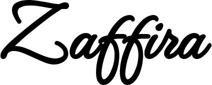 Vorschau des Bootsnamens "Zaffira" als Schriftzug für "Bootsbeschriftung Klassisch 111"