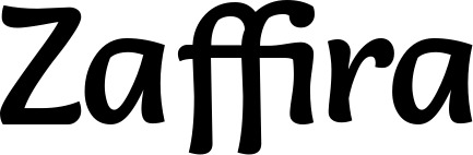 Vorschau des Bootsnamens "Zaffira" als Schriftzug für "Bootsbeschriftung Klassisch 94"