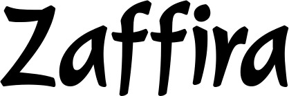 Vorschau des Bootsnamens "Zaffira" als Schriftzug für "Bootsbeschriftung Klassisch 72"