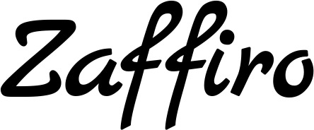 Vorschau des Bootsnamens "Zaffiro" als Schriftzug für "Bootsbeschriftung Klassisch 77"