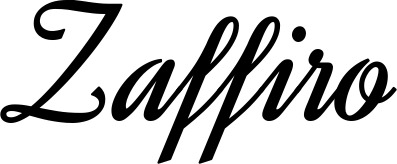 Vorschau des Bootsnamens "Zaffiro" als Schriftzug für "Bootsbeschriftung Klassisch 44"
