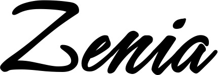 Vorschau des Bootsnamens "Zenia" als Schriftzug für "Style Klassisch 71"