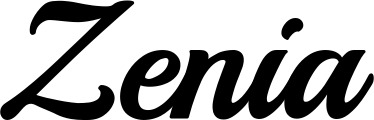 Vorschau des Bootsnamens "Zenia" als Schriftzug für "Bootsbeschriftung Klassisch 86"