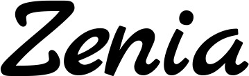 Vorschau des Bootsnamens "Zenia" als Schriftzug für "Bootsbeschriftung Klassisch 45"