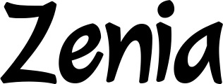 Vorschau des Bootsnamens "Zenia" als Schriftzug für "Bootsbeschriftung Klassisch 72"
