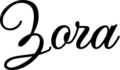 Vorschau des Bootsnamens "Zora" als Schriftzug für "Bootsbeschriftung Klassisch 70"