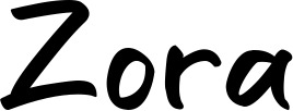 Vorschau des Bootsnamens "Zora" als Schriftzug für "Bootsbeschriftung Klassisch 95"