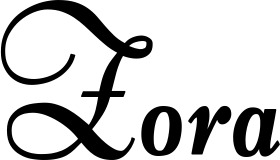 Vorschau des Bootsnamens "Zora" als Schriftzug für "Bootsbeschriftung Klassisch 76"