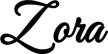 Vorschau des Bootsnamens "Zora" als Schriftzug für "Bootsbeschriftung Klassisch 68"